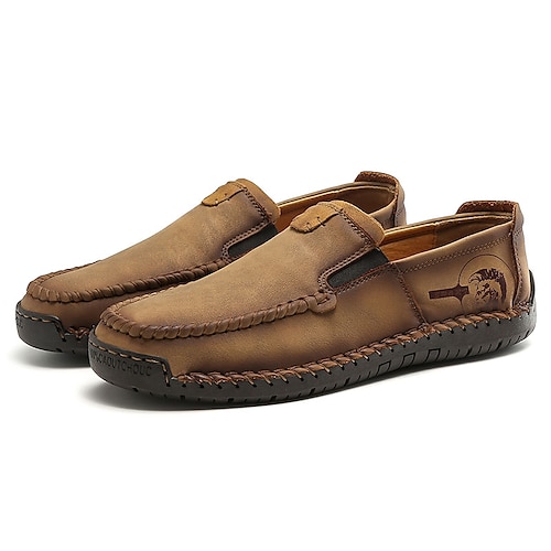 

Men's Loafers & Slip-Ons Casual Classic Daily Office & Career PU Black Gold Khaki Spring Summer