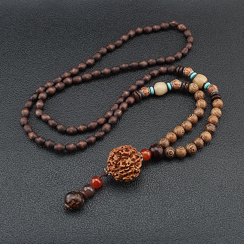 

1pc Necklace Long Necklace For Men's Women's Party Evening Street Gift Resin Wood Retro Lucky