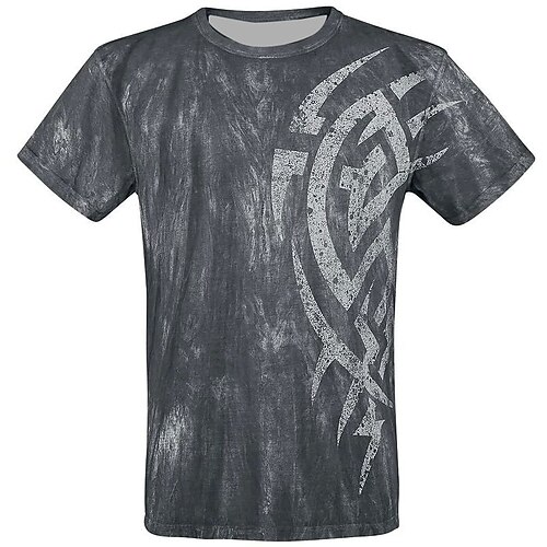 

Men's T shirt Tee 3D Print Graphic Patterned Crew Neck Daily Sports Print Short Sleeve Tops Basic Casual Classic Big and Tall Dark Gray / Summer