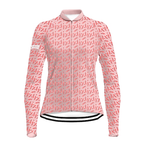 

21Grams Women's Cycling Jersey Long Sleeve Bike Top with 3 Rear Pockets Mountain Bike MTB Road Bike Cycling Breathable Quick Dry Moisture Wicking Reflective Strips Rosy Pink Floral Botanical