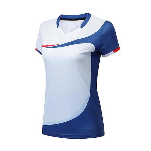 

Women's Tennis Shirt Athletic Shirt Breathable Quick Dry Moisture Wicking Short Sleeve T Shirt Regular Fit V Neck Printed Summer Gym Workout Tennis Badminton / Micro-elastic / Lightweight