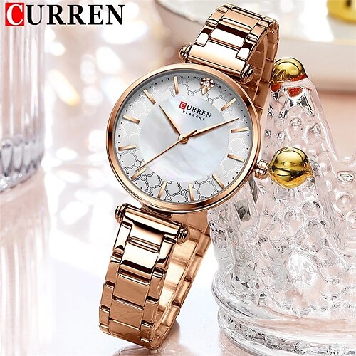 

CURREN Quartz Watch for Women Analog Quartz Stylish Casual Fashion Waterproof Metal Stainless Steel Fashion