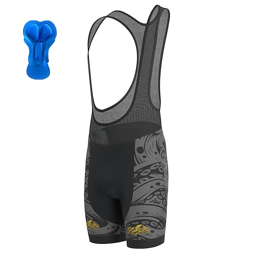 

21Grams Men's Cycling Bib Shorts Bike Bottoms Mountain Bike MTB Road Bike Cycling Sports Graphic 3D Pad Cycling Breathable Quick Dry Grey Polyester Spandex Clothing Apparel Bike Wear / Stretchy