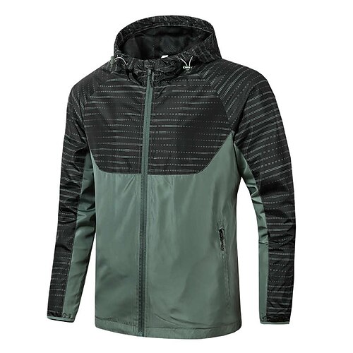 

Men's Jacket Regular Stylish Stripe Pocket Coat Gray Army Green Casual Daily Fall Zipper Stand Collar Regular Fit L XL XXL 3XL 4XL / Striped / Long Sleeve