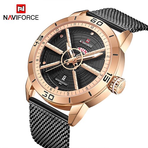 

NAVIFORCE Quartz Watch for Men Analog Quartz Stylish Formal Style Waterproof Calendar Alloy Stainless Steel Fashion