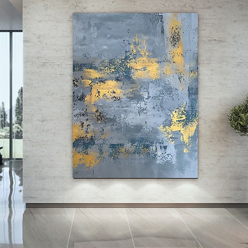 

Handmade Oil Painting CanvasWall Art Decoration Abstract Knife PaintingLandscape Grey For Home Decor Rolled Frameless Unstretched Painting