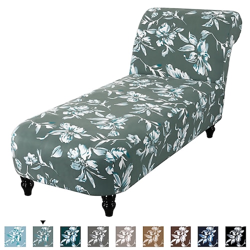 

Chaise Lounge Cover Armless Longue Slipcover Stretch Floral Printed Recliner Sofa Covers for Living Room