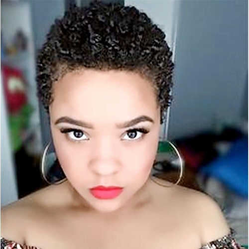 

Afro Kinky Curly Wigs Short Cut Wig 100% Brazilian Curly Human Hair Wig For Black Women Full Machine Wigs Short Pixie Cut Wig