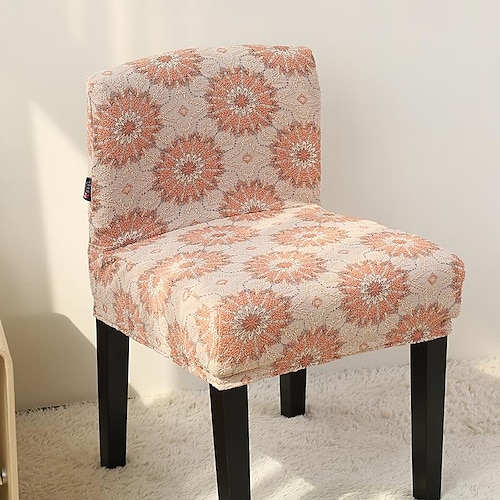 

Accent Chair Covers Stretch Armless Sofa Slipcover Farmhouse Chair Covers Boho Flower Style for Living Room Protector with Elastic Bottom, Machine Washable