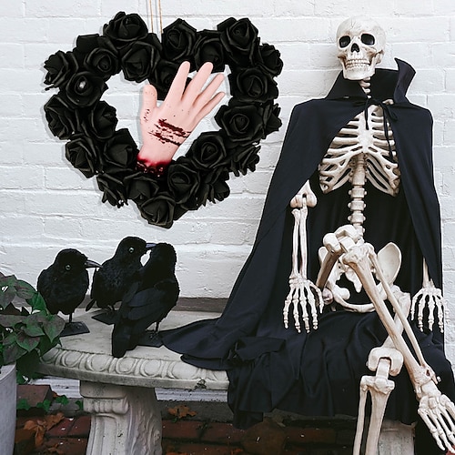 

Halloween Blood Rattan Wreath Haunted House Terror Party Decoration Wreath Terror Festival Atmosphere Pendant