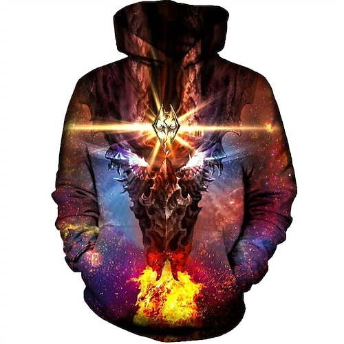 

Men's Unisex Pullover Hoodie Sweatshirt Graphic Prints Flame Print Daily Sports 3D Print Designer Casual Hoodies Sweatshirts Red