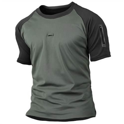 

Men's T shirt Tee Color Block Crew Neck Gray Street Holiday Short Sleeve Clothing Apparel Fashion Designer Casual Comfortable / Beach