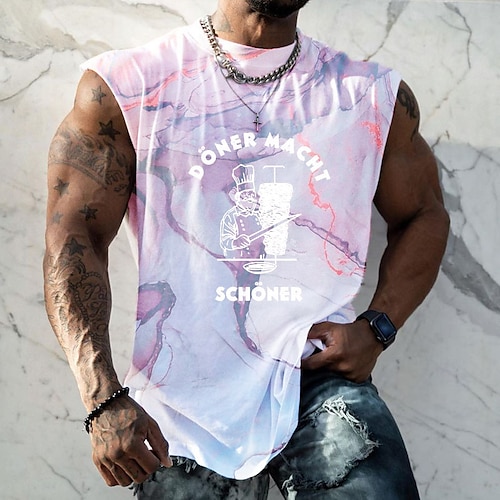 

Men's T shirt Tee 3D Print Cartoon Graphic Patterned Tie Dye Crew Neck Street Casual Print Cap Sleeve Tops Designer Basic Classic Comfortable Purple / Summer / Sports / Summer