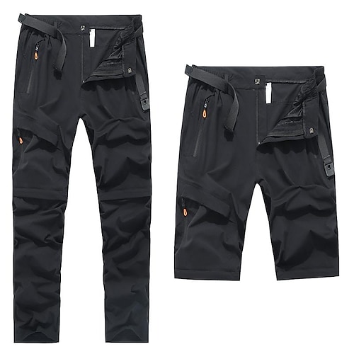 

Men's Convertible Zip Off Pants Hiking Pants Trousers Work Pants Summer Outdoor Breathable Water Resistant Quick Dry Lightweight Pants / Trousers Bottoms Zipper Pocket Elastic Waist Black Blue