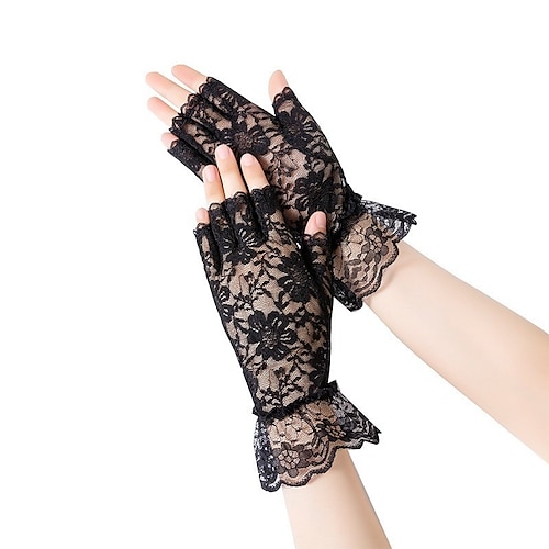 

Women's Fingerless Gloves Lace Gloves Wedding Party Evening Gift Polyester Simple Bridal Gloves Sexy 1 Pair