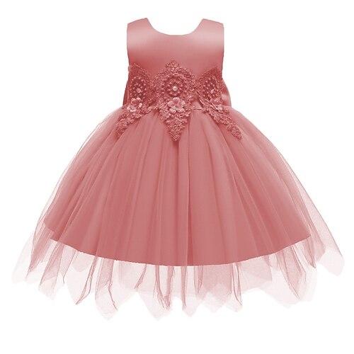 

Kids Little Girls' Dress Butterfly Flower A Line Dress Daily Vacation Beaded Mesh Bow White Purple Pink Asymmetrical Sleeveless Beautiful Cute Dresses Fall Spring Regular Fit 2-8 Years