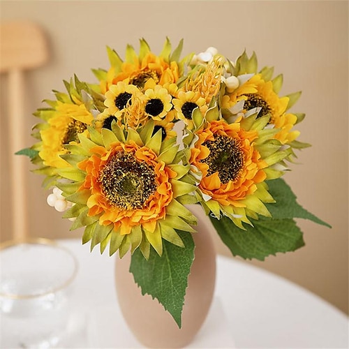 

Sunflower Bunches Simulation flowers for Home Decoration 27CM