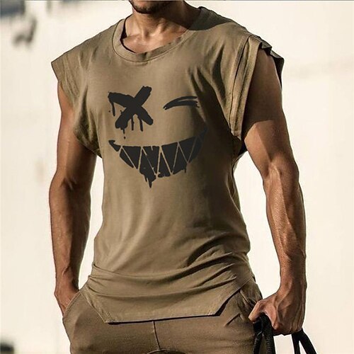 

Men's Unisex T shirt Tee Hot Stamping Graphic Prints Crew Neck Expression Street Daily Print Cap Sleeve Tops Designer Casual Big and Tall Sports Brown / Summer / Summer