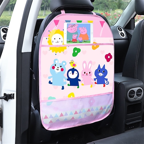 

Heavy Duty Kick Back Seat Protector, Sag Proof, Car Back Seat Cover for Kids Who Make Big Messes, 3 Reinforced Storage Pockets, with Touch Screen Tablet Holder Premium