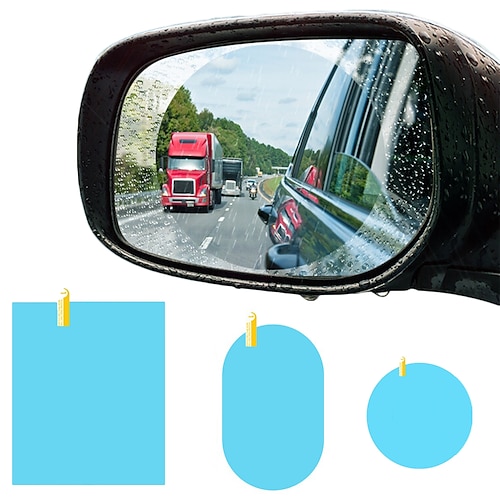 

2pcs Car Rainproof Film Stickers Rearview Mirror Anti Fog Waterproof Clear Films Rainy Auto Safety Driving Protective Sticker