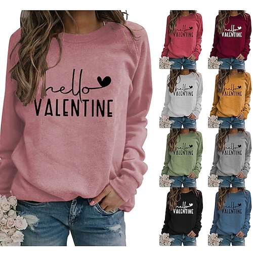 

Women's Sweatshirt Pullover Text Print Casual Sports Hot Stamping Casual Streetwear Hoodies Sweatshirts Wine Red Green White