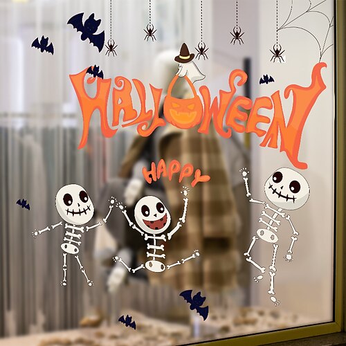 

Halloween Funny Skull Wall Stickers Decorative Wall Stickers PVC Home Decoration Wall Decal Wall Decoration Glass Window Decoration / Removable Wall Stickers for bedroom living room