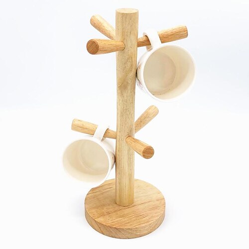 

Cup rack solid wood cup rack wooden drain rack tree mug rack desktop storage rack