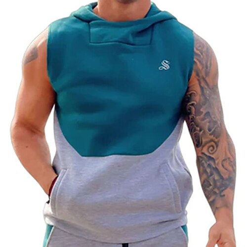

Men's Hoodie Pullover Hoodie Sweatshirt Color Block Pocket Daily Holiday Going out non-printing Casual Streetwear Hoodies Sweatshirts Blue