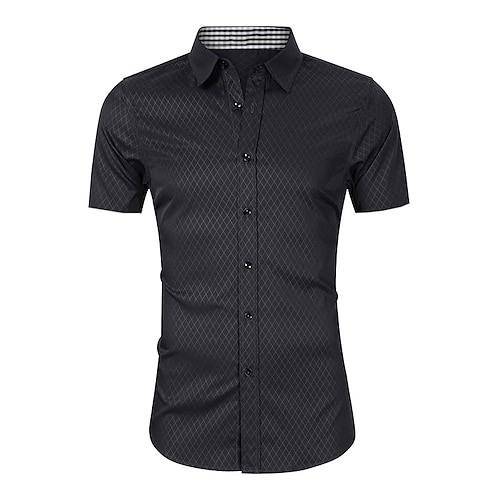 

Men's Collar Polo Shirt Shirt Argyle Turndown Navy Blue Light Blue Gray Black Street Daily Short Sleeve Button-Down Clothing Apparel Fashion Casual Breathable Comfortable / Beach