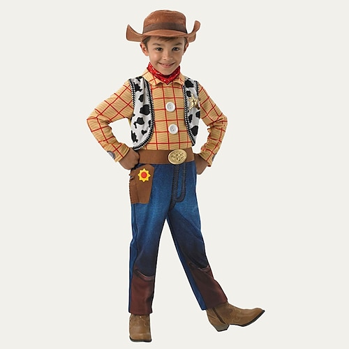 

Toy Story Woody Cosplay Costume Halloween Props Masquerade Boys Movie Cosplay Anime Halloween Yellow Leotard / Onesie Headpiece Hat Christmas Children's Day New Year Polyester / Cotton