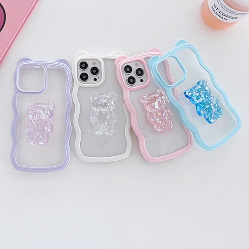 

Phone Case For Apple Back Cover iPhone 14 Pro Max 14 Plus 13 12 11 Pro Max Mini X XR XS Bumper Frame Kickstand Soft Edges Lines / Waves 3D Cartoon TPU PC