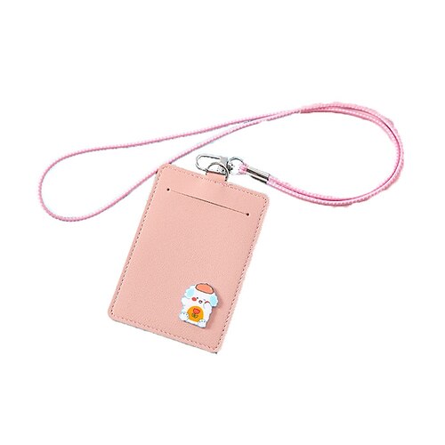 

Creative Leather Card Bag Card Set Cute Girl Hanging Neck Elastic Card Set Access Control Pu Custom Card Set Student Meal Card Set