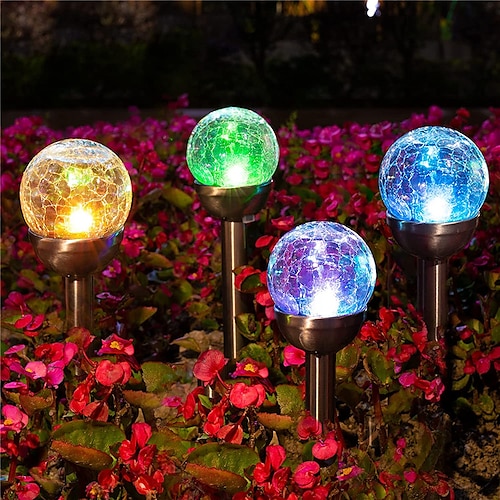 

Solar Pathway Lights Outdoor Waterproof Garden LED Lights RGB Multi-Color Lighting Solar Path Lawn Light Christmas Garden Decorative Landscape Shine Lamp 6X