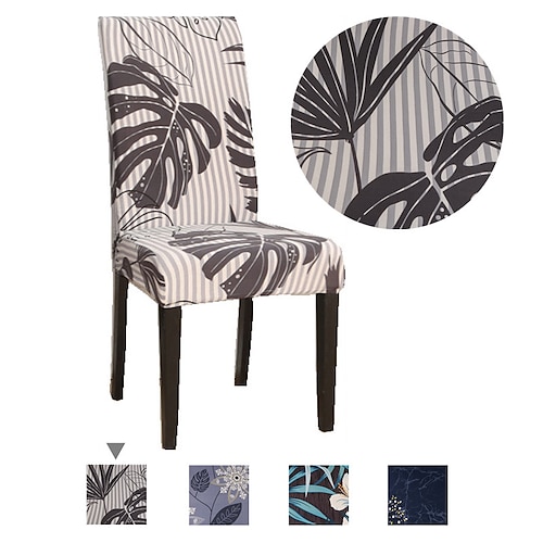 

Stretch Kitchen Chair Cover Slipcover for Dinning Party Floral Leaf High Elasticity Fashion Printing Four Seasons Universal Super Soft Fabric