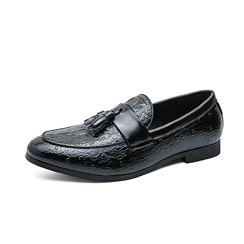 

Homme Mocassins et Slip On Mocassins à pampilles Grandes Tailles Motif crocodile Décontractées Classique du quotidien Bureau et carrière Polyuréthane Chaud Noir Marron Printemps Automne