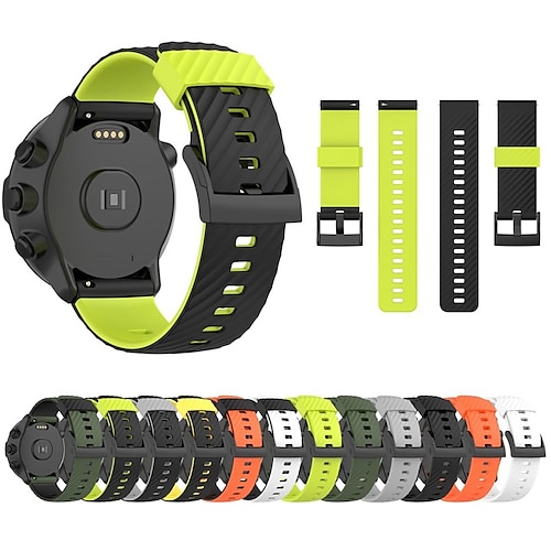 

1 pc Smart Watch Band Silicone Strap For Suunto 7 9 Baro Spartan Sport Wrist HR Replacement Watchband Sport Two-color Watch Strap Wristband Strap