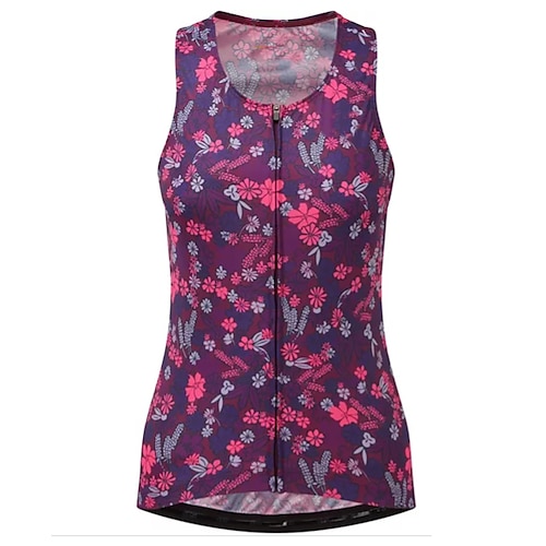 

21Grams Women's Cycling Vest Sleeveless Green Purple Red Floral Botanical Bike Breathable Quick Dry Reflective Strips Back Pocket Polyester Spandex Sports Floral Botanical Clothing Apparel
