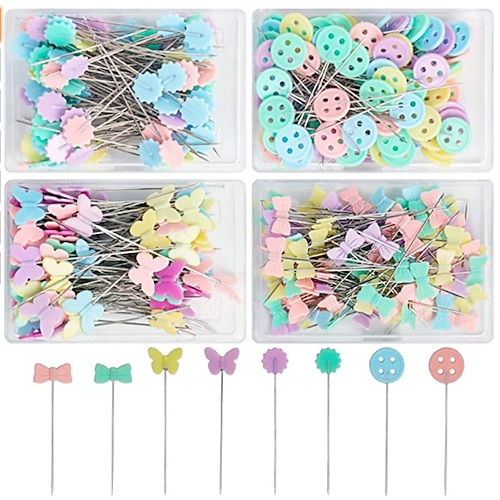 

100PCS/set Clothing Cutting Manual Positioning Needle Handmade Accessories Color Pin Shaped Needle Sewing Patchwork Fixing Needle