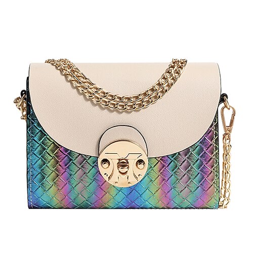 

Women's Sling Bags Crossbody Bag Shoulder Bag PU Leather Zipper Plaid Daily Going out Green Blue Yellow