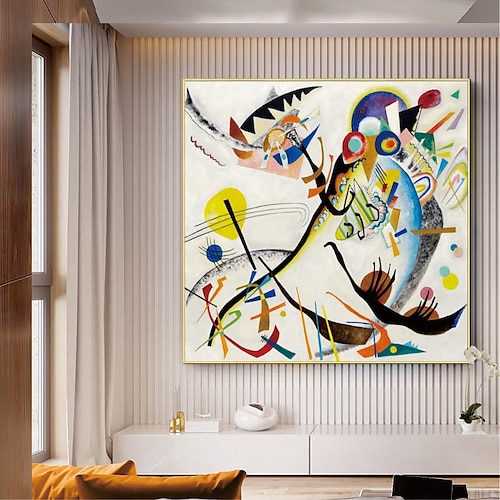 

Handmade Hand Painted Oil Painting Wall Art Wassily Kandinsky Abstract Carving Home Decoration Decor Rolled Canvas No Frame Unstretched