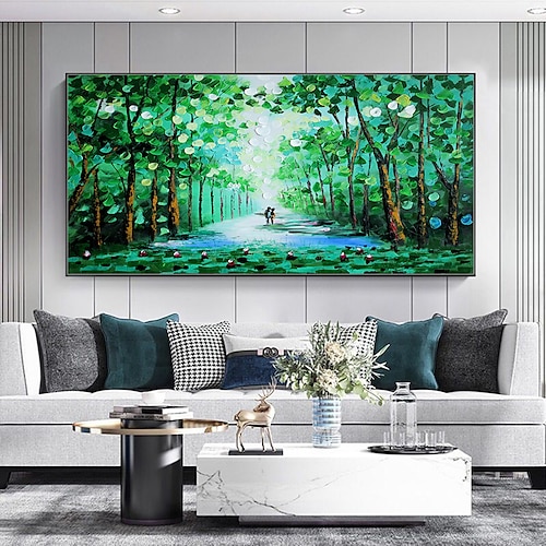 

Mintura Handmade Thick Textured landscape Oil Paintings On Canvas Wall Art Decoration Modern Abstract Picture For Home Decor Rolled Frameless Unstretched Painting