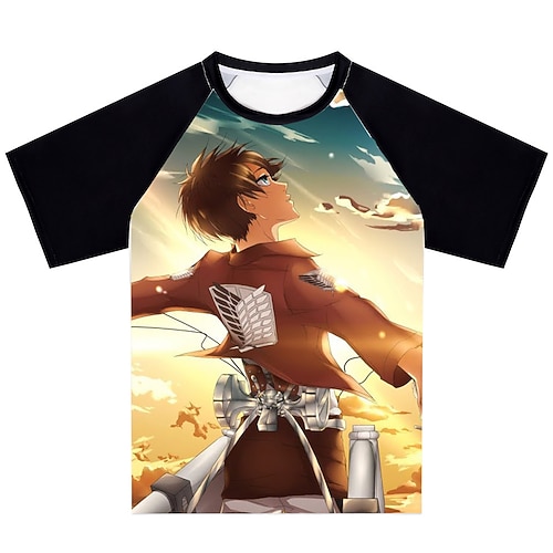 

Inspired by Attack on Titan Eren Yeager T-shirt Anime 100% Polyester Anime Classic Street Style T-shirt For Men's / Women's / Couple's