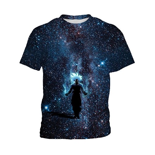 

Men's Unisex T shirt Tee Graphic Prints Human Crew Neck Blue 3D Print Outdoor Street Short Sleeve Print Clothing Apparel Sports Designer Casual Big and Tall / Summer / Summer
