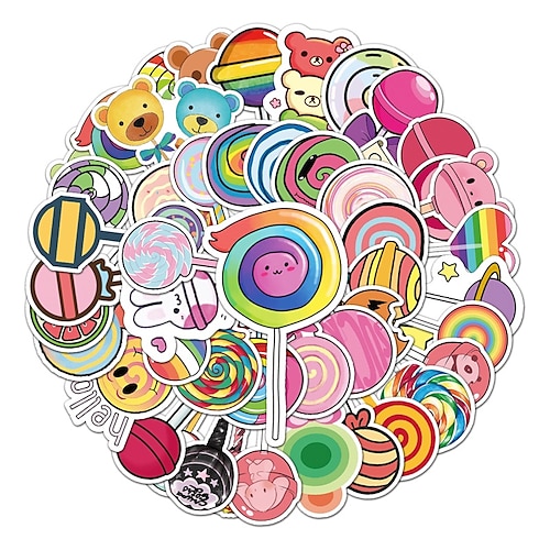 

50pcs Food Stickers for Student Notebook Gifts Waterproof Self-adhesive Cartoon for Women Girls Kids