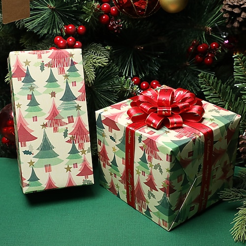 

10 PCS Christmas Tree Reindeer Wrapping Paper for Gift Decoration Party 20.529.5 inch Art paper