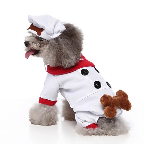 

Dog Cat Costume Color Block Cosplay Funny Party Halloween Dog Clothes Puppy Clothes Dog Outfits Breathable White / Red Costume for Girl and Boy Dog Polyster S M L XL