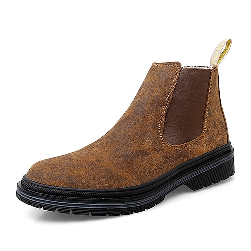 

Homens Botas Botas Chelsea Vintage Casual Formais Diário Couro Ecológico Botas / Botins Marron Bege 3D Inverno Outono