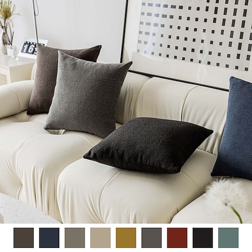 

Snowy Yarn Sofa Cushion Thickened Office Cushion Pillow Solid Color Solid Color Pillow Living Room Backrest Pillow Cushion Hug Pillowcase