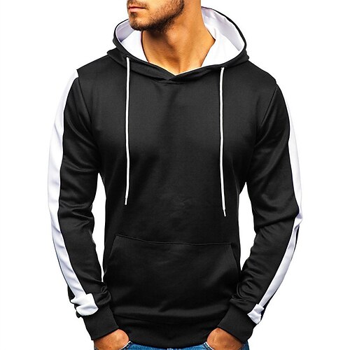 

Men's Hoodie Pullover Hoodie Sweatshirt Solid Color Pocket Daily Holiday Going out non-printing Casual Streetwear Hoodies Sweatshirts Black Blue Gray