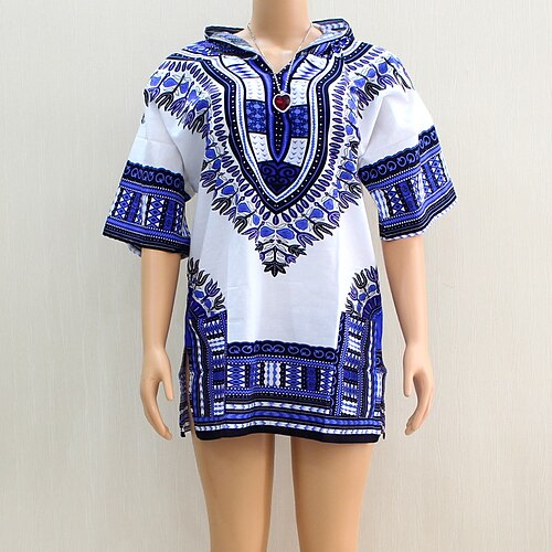 

Adults Men's African Print Dashiki Modern African Outfits For Party Polyester Masquerade Top